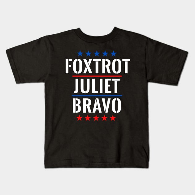 Vintage Foxtrot Juliet Bravo Kids T-Shirt by cytoplastmaximume